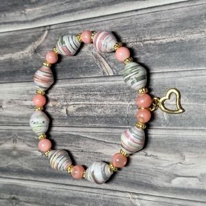 Handmade Paper Bead Bracelet